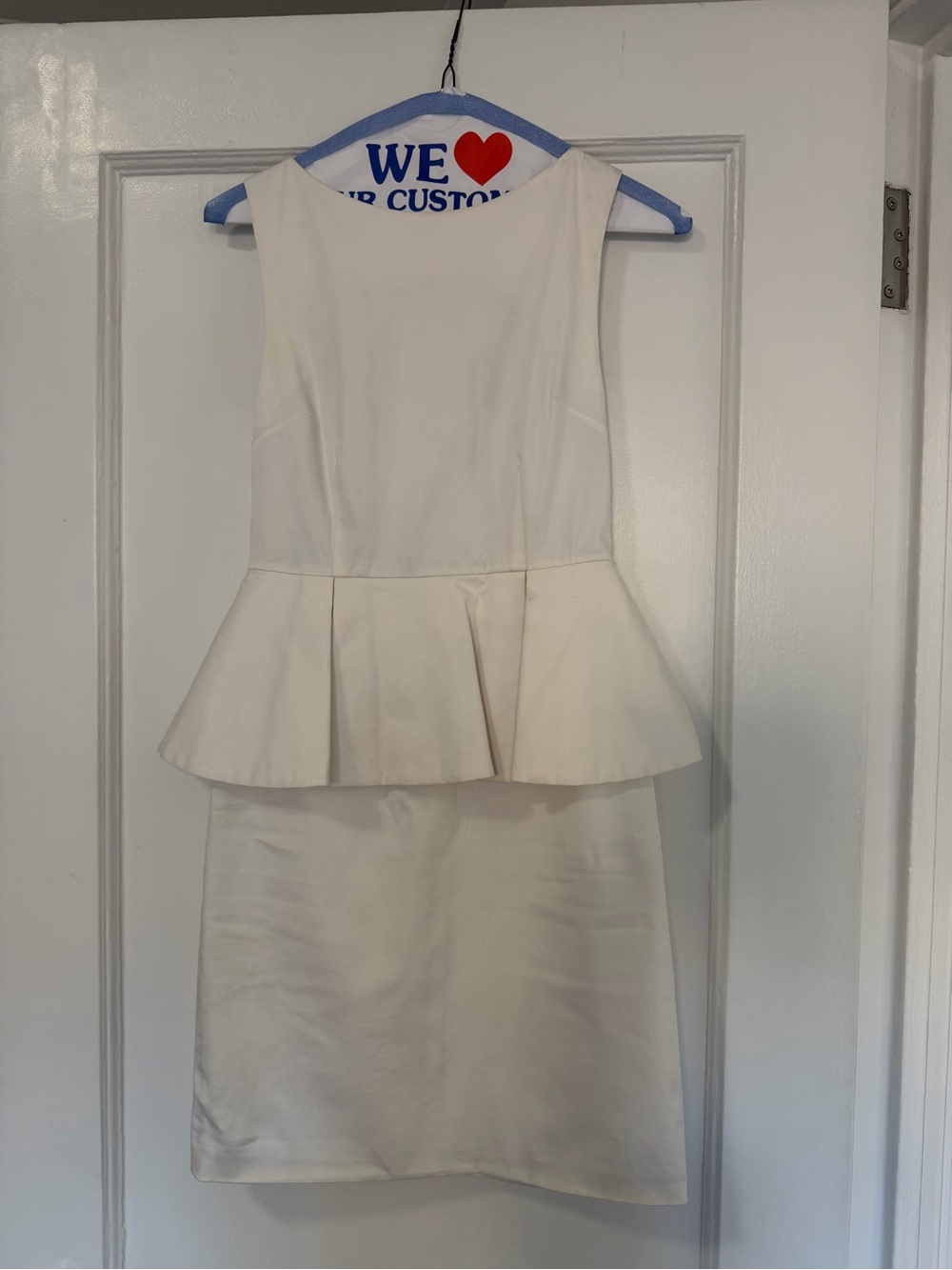 Alice + Olivia Cream Peplum Mini Dress